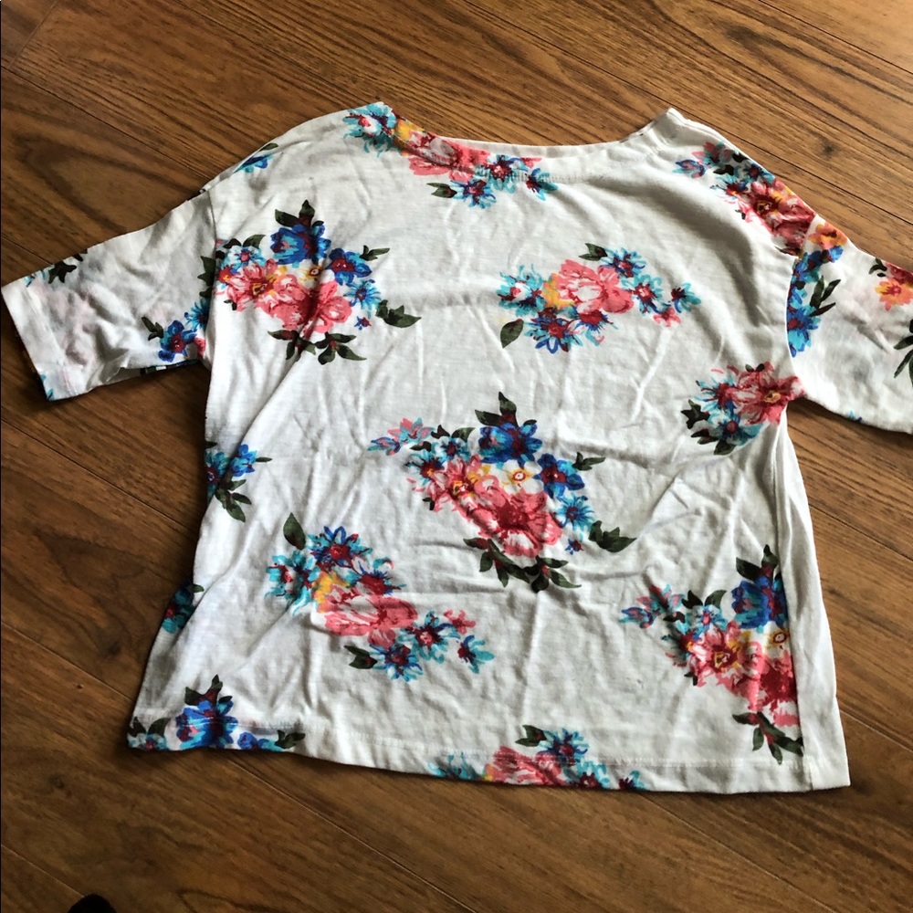 White Floral Print Shirt